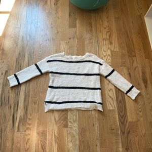 White and black striped sweater